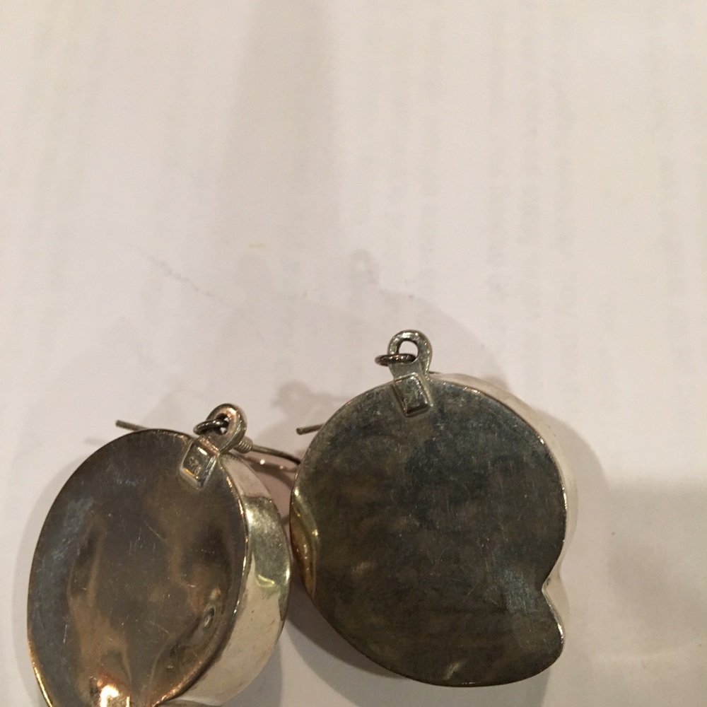 Sterling and Real Shell Earrings - Picture 2 of 3