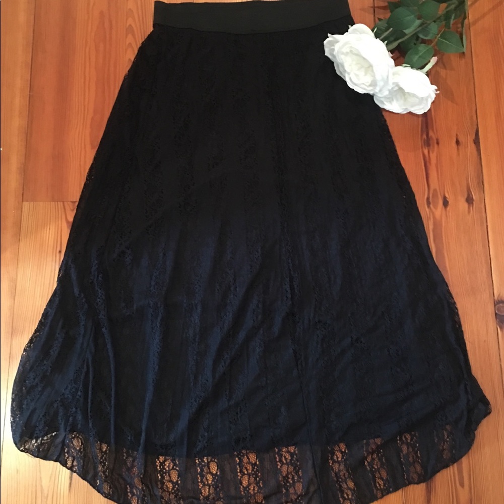 Black maxi skirt with lovely lace detailing