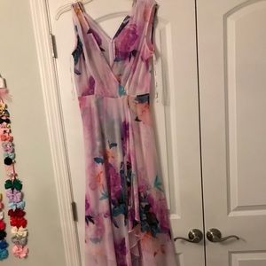 Calvin Klein floral high low dress