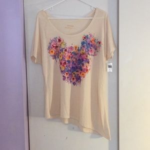 Disney Asymmetrical Floral T-Shirt NWT