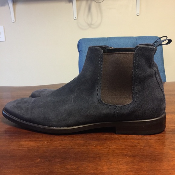 Donald j pliner men Sz 12 blue suede boots platon - Picture 2 of 8