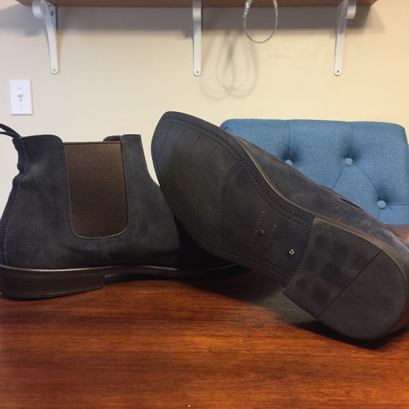 Donald j pliner men Sz 12 blue suede boots platon - Picture 5 of 8