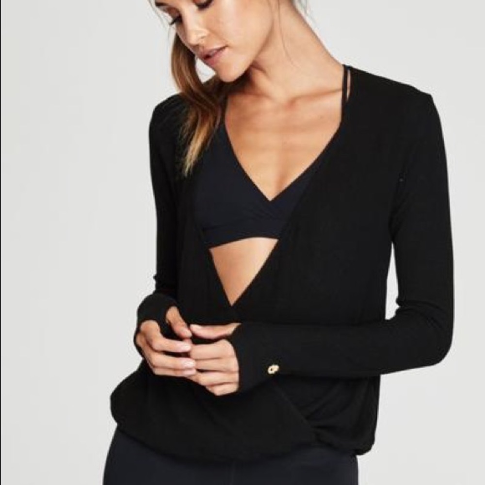 SOLD! Cross Front Long Sleeve Rib Top