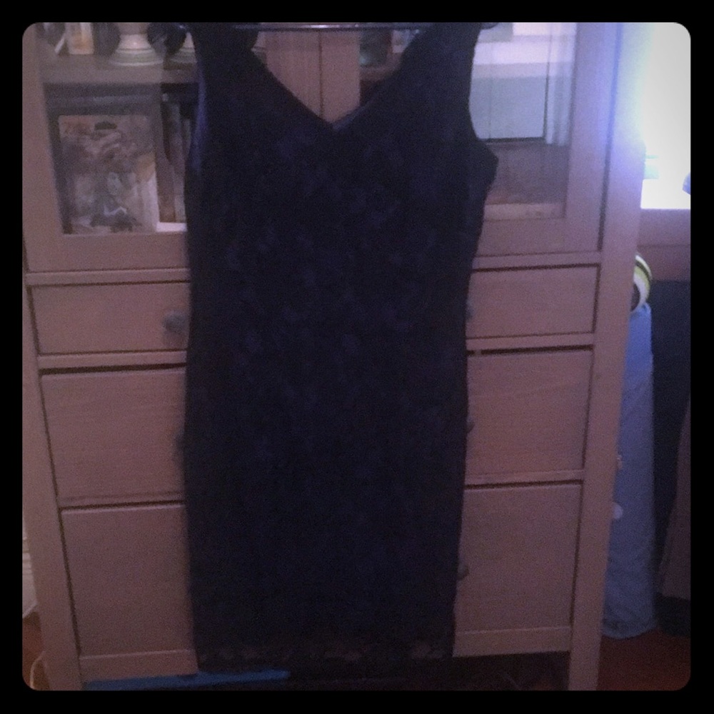 Beautiful black and blue lace cocktail dress