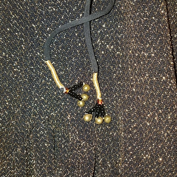 Shimmery gold black fishtail dress - Picture 6 of 7