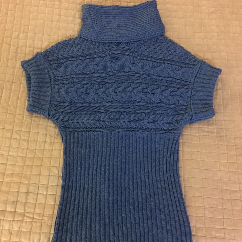 INC Sapphire Blue Cable-knit Turtleneck Sweater