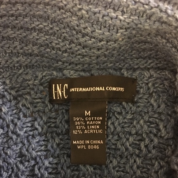INC Sapphire Blue Cable-knit Turtleneck Sweater - Picture 4 of 4
