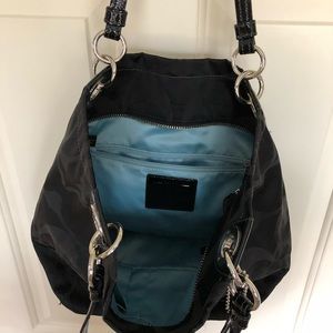 Black purse with silver hardware