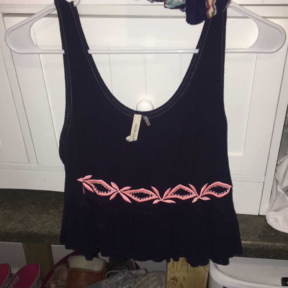 Navy blue crop top