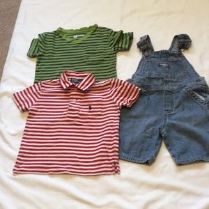 Two shirts and overalls