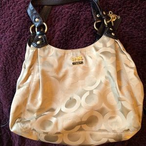 Camel taupe coach bag