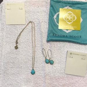 Kendra Scott Turquoise Dee earrings/ necklace