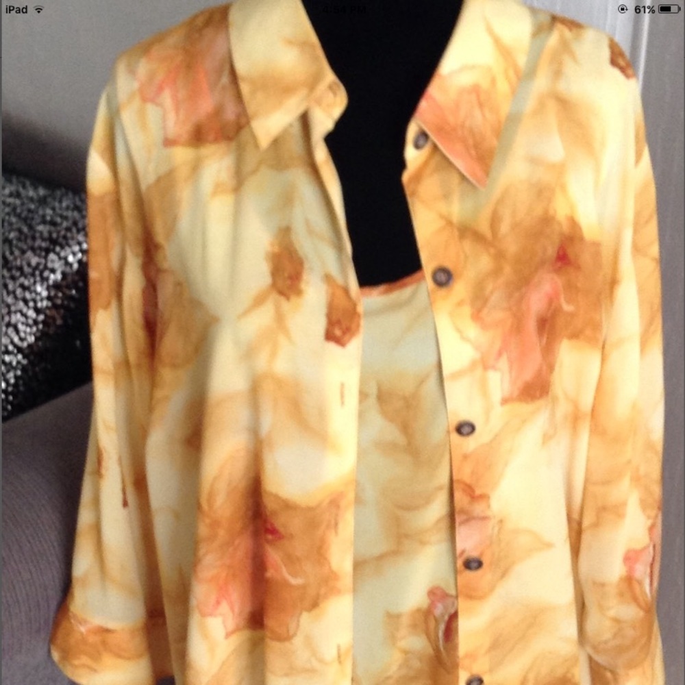 Shades of Autumn, Floral Twin Set, Blouse