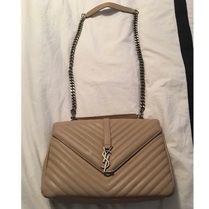 Chevron Tan Chain Bag