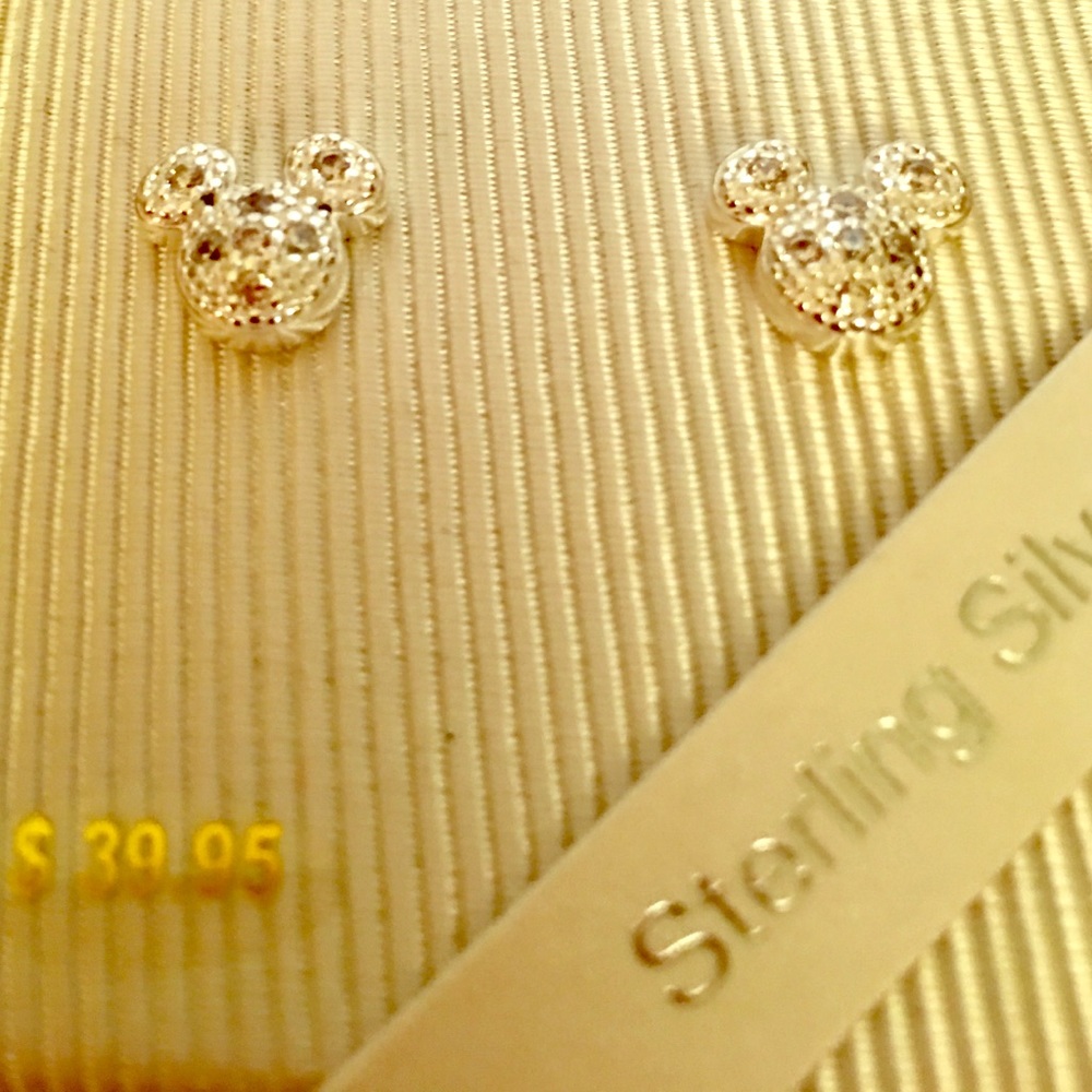 Sterling Silver Disney Mickey Head Earrings