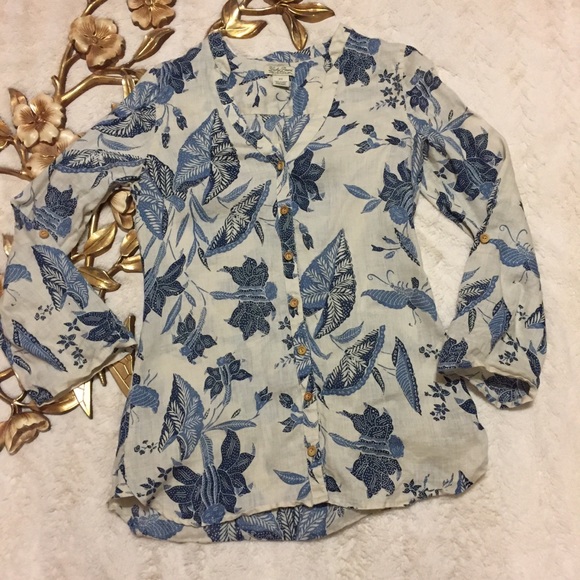 Lucky Brand Tops - Lucky Brand Long Sleeve Linen Top Size XS