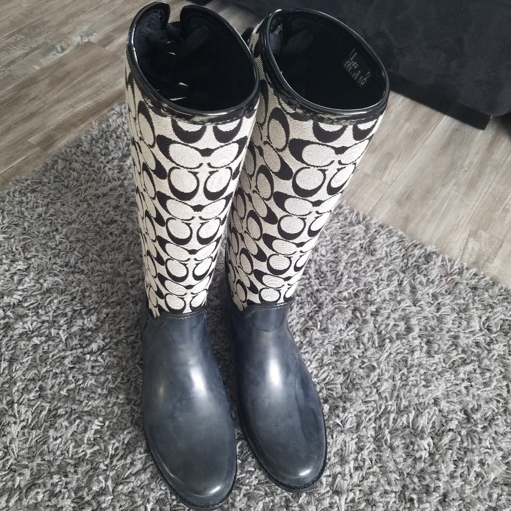 Coach Womens 9  WORN ONCE Rain Boots