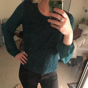 Long sleeve chiffon shirt with front detail