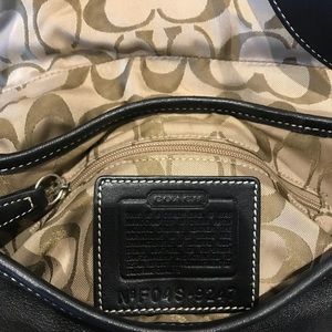 Authentic Coach black leather shoulder bag
