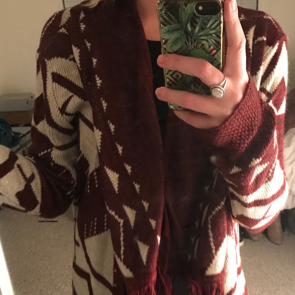 Francesca’s Red and Cream Sweater