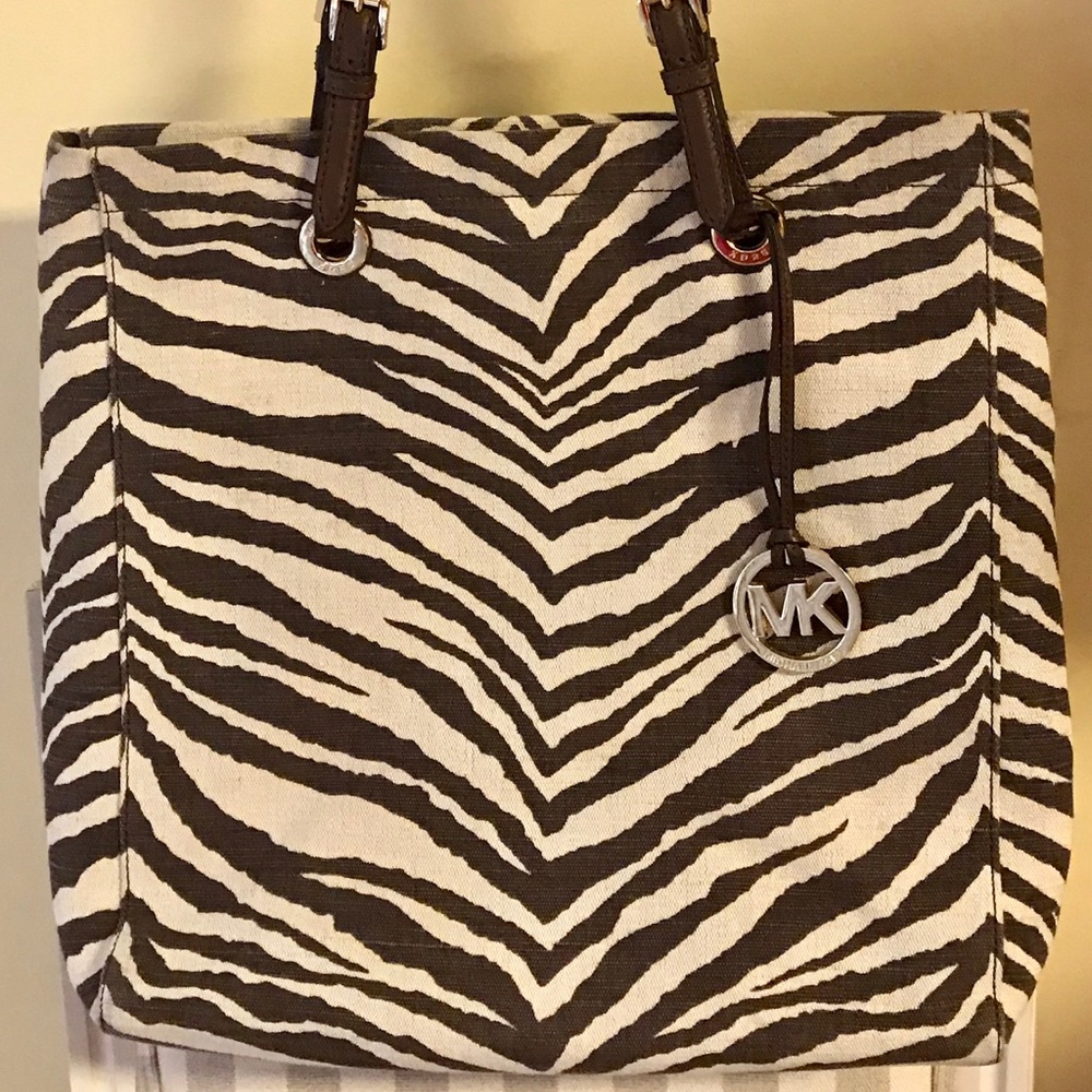 Michael Kors leather and canvas tote