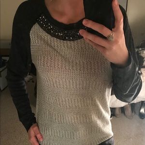 Two tone Sweater with Embellishment