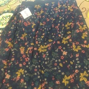 NWT Small LuLaRoe Lola skirt navy floral