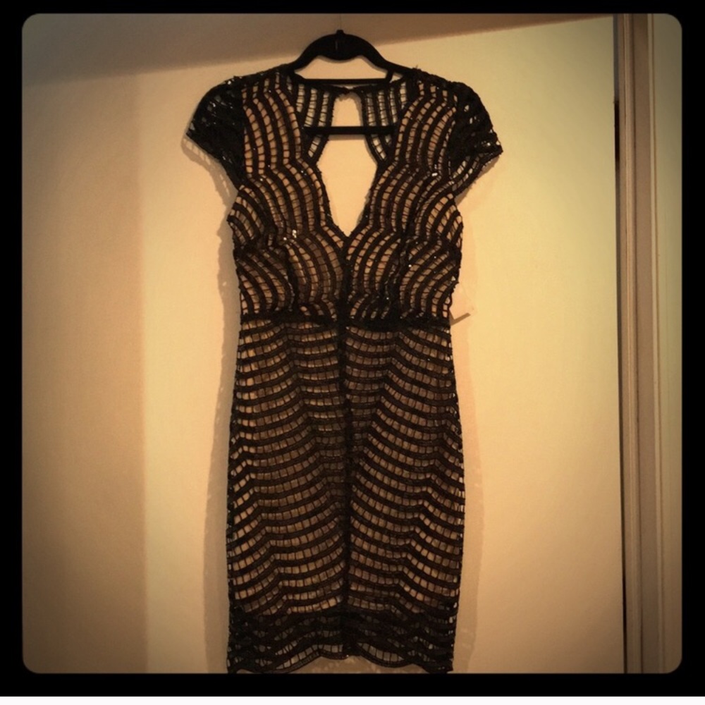 Black sequin dress. Mini dress