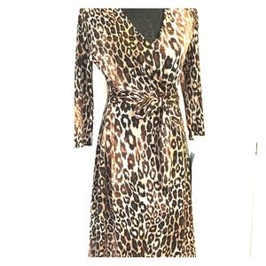 Leopard print wrap dress.