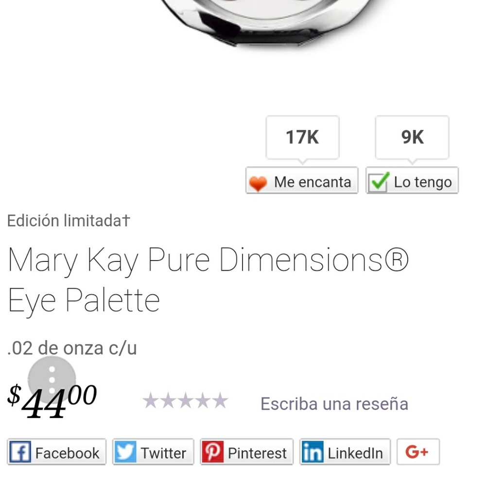 Mary Kay pure dimensions eye palette