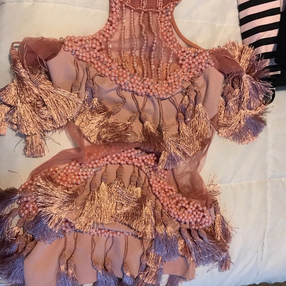 Tassel dress with beading, size XS, brand new
