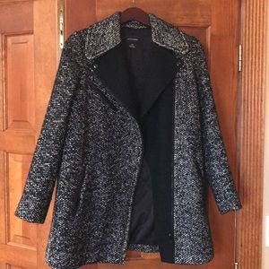 Club Monaco tweed zip front coat
