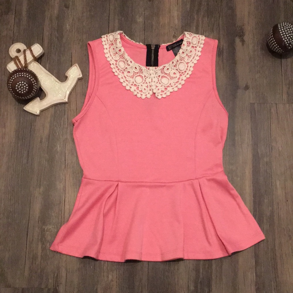 Pink peplum top