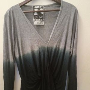 Young Fabulous Broke Drapey Ombray Top: NWOT