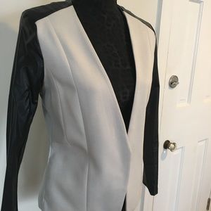 H&M cream and faux leather jacket.