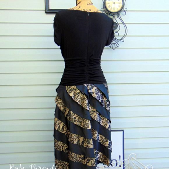 Black and Gold Party Dress Size 10 - Picture 2 of 8