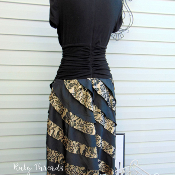 Black and Gold Party Dress Size 10 - Picture 3 of 8