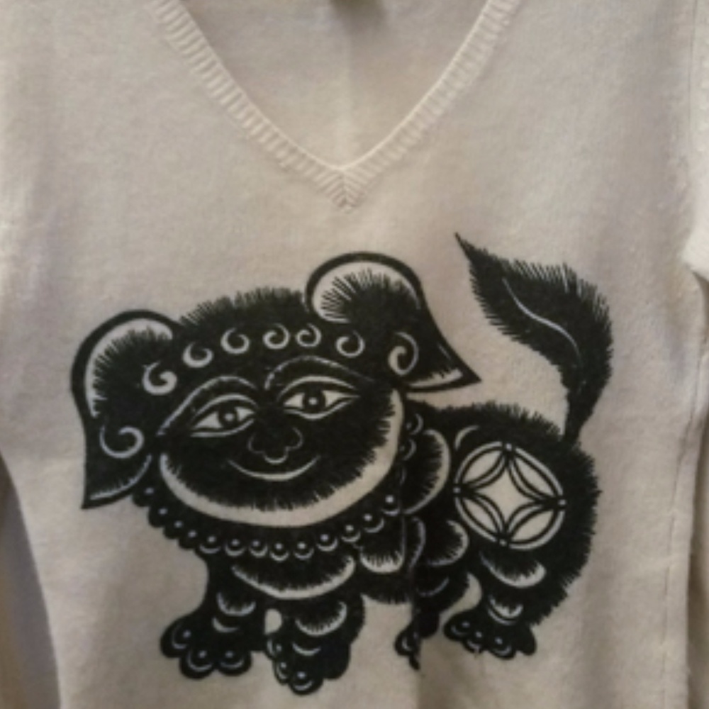 Custo Barcelona Printed Wool Sweater S-M Unique!