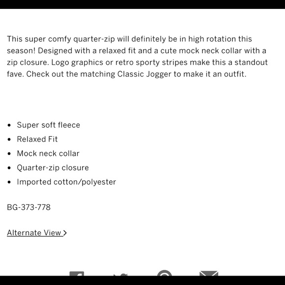 VS PINK BOYFRIEND QUARTER ZIP PULLOVER - Picture 3 of 5