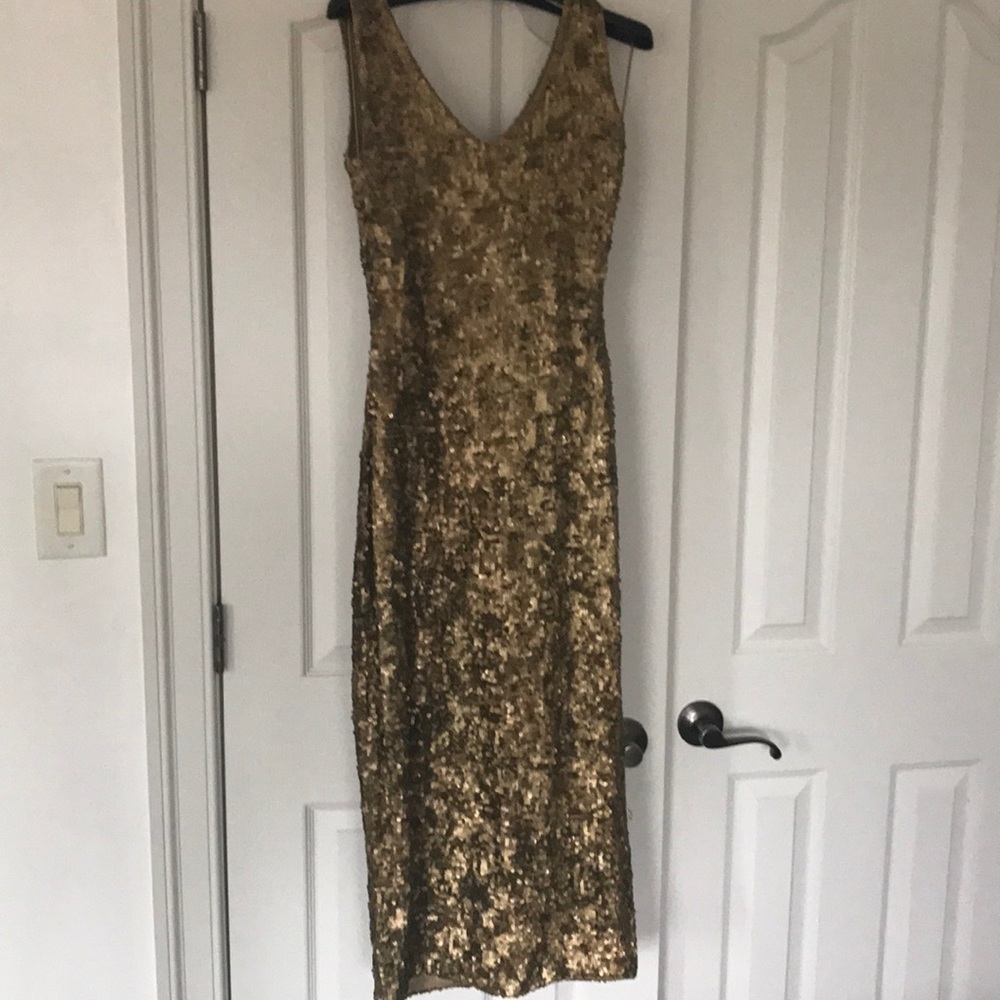 Donna Karan Original Gold Fully Sequined Gown