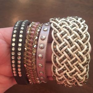 Lot of American Eagle Leather & Beaded Bracelets