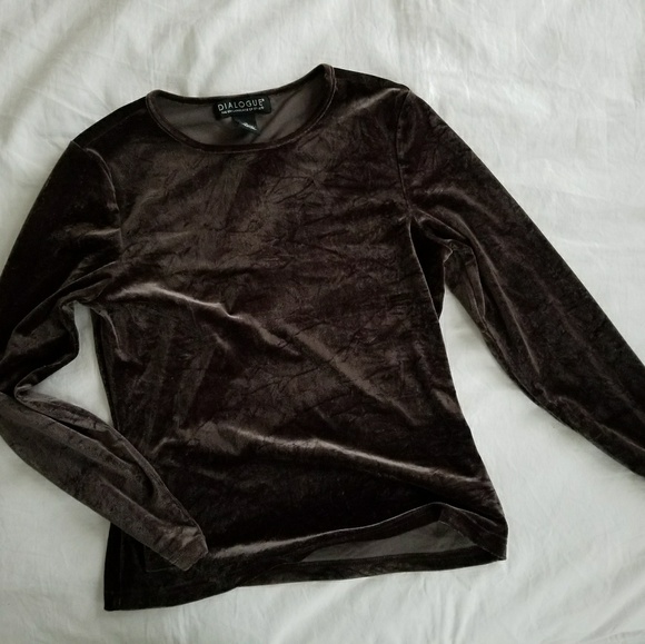 Dark Green Velvet Long Sleeve Shirt - Picture 3 of 6
