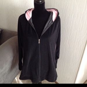 Ragsport Athletics Jackets & Coats - Black Hoodie with Soft Pink Trim Ragsport Athletics Jackets & Coats - Black Hoodie with Soft Pink Trim