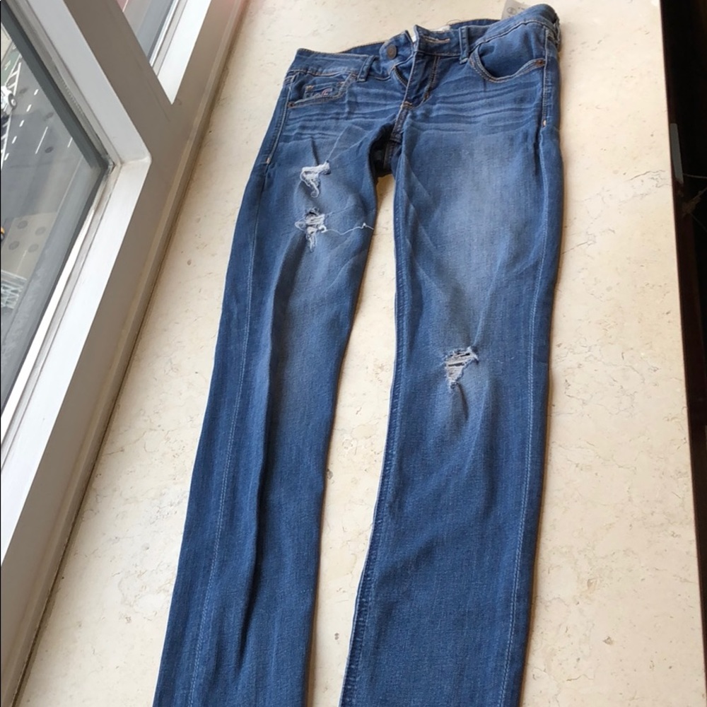 Hollister Blue Denim Ripped Jeans