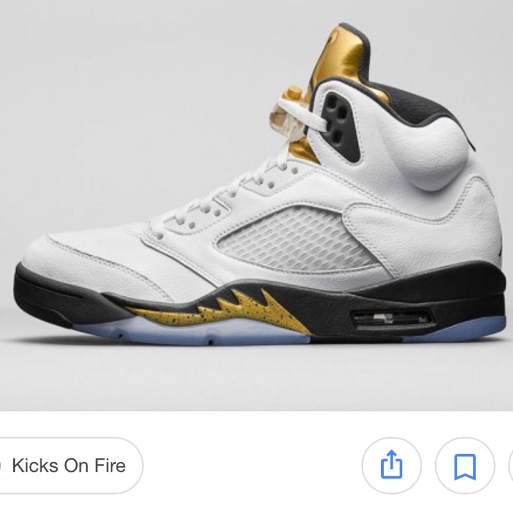 White and Gold Jordan 5s
