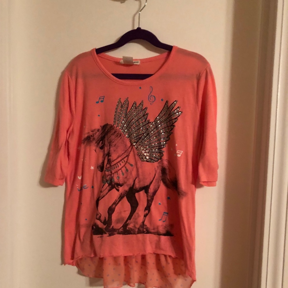 Pink high/ low shirt