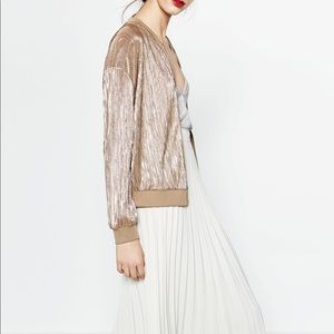 zara gold bomber jacket