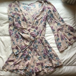 American Eagle Ruffled Floral Romper