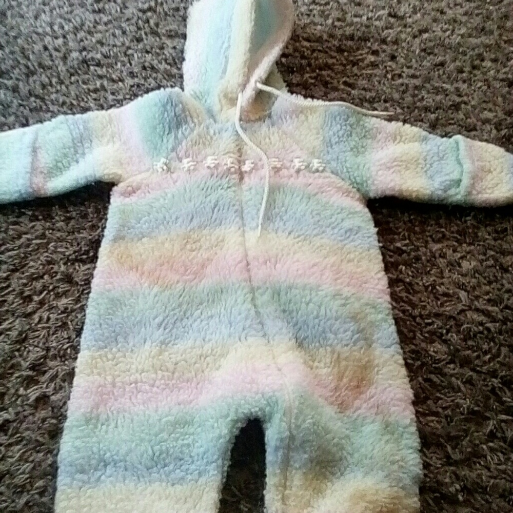 Rainbow fuzzy body suit