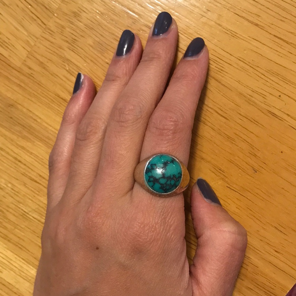Silver and turquoise ring